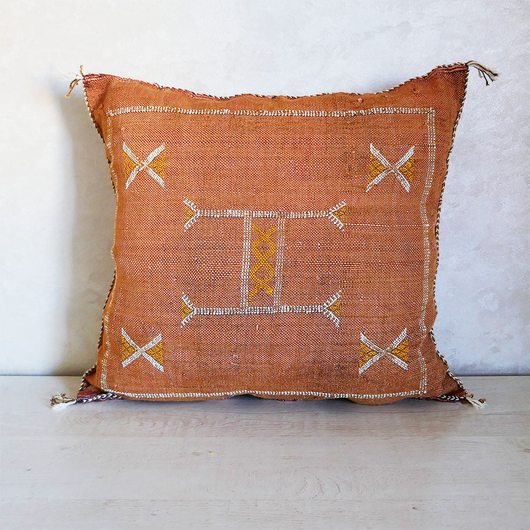 Cactus Silk Kissen, Lachsrosa – Authentic Moroccan Ltd