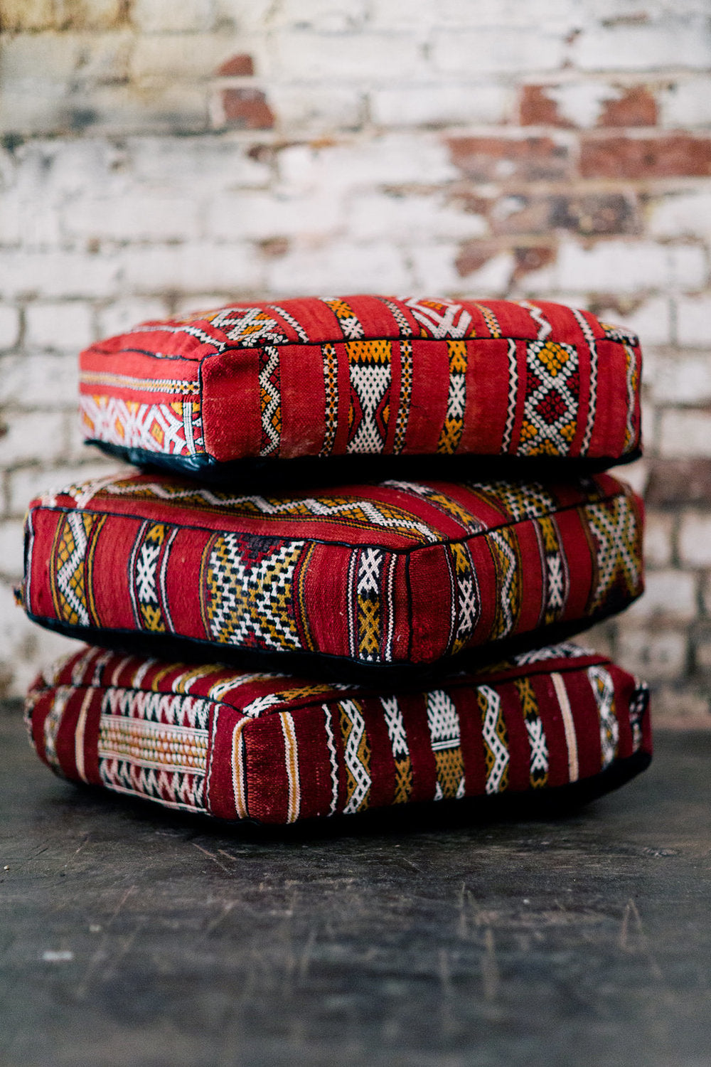 Moroccan Floor Cushions Vintage Rugs Pouffes and footstools - Authentic Moroccan