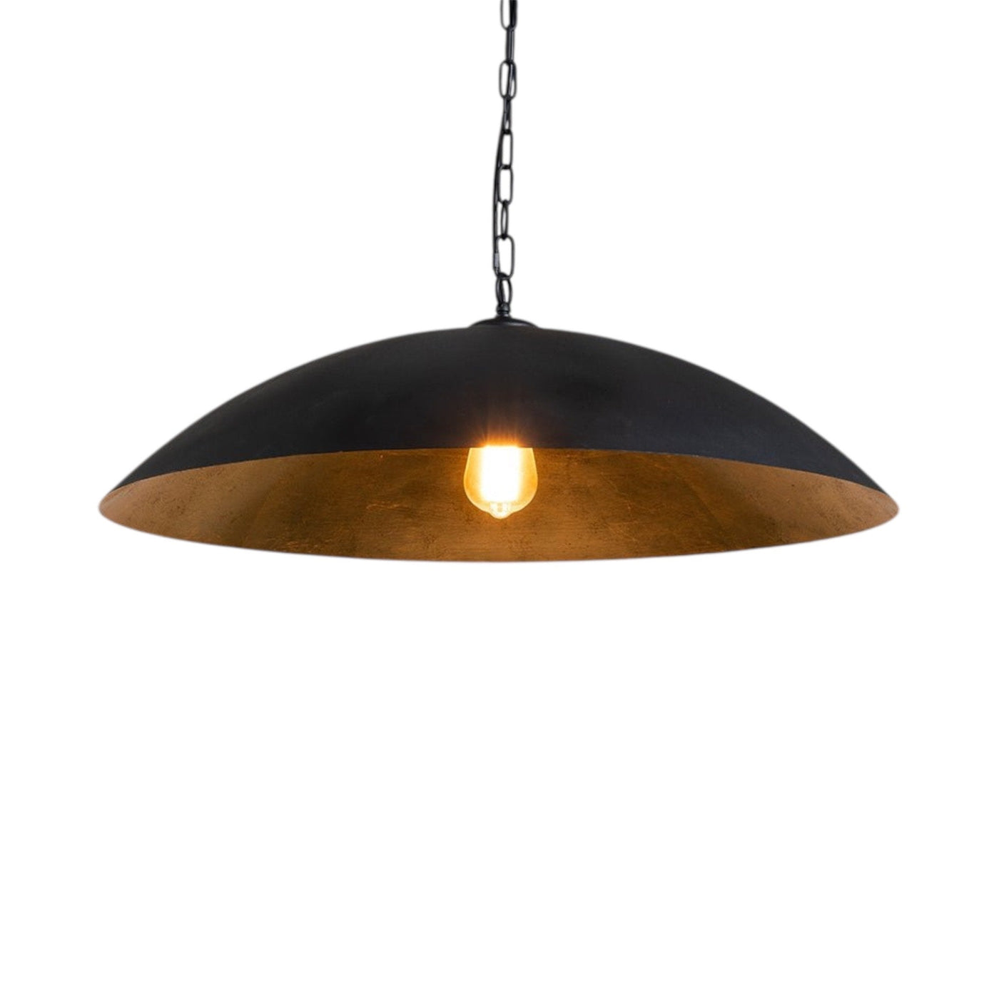 Black Dome Brass Light Fixture 