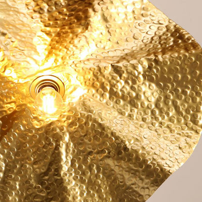 Zoom on Brass Lotus leaf ceiling lampshade Gervasoni handmade design Copper Ceiling Lights - Authentic Moroccan