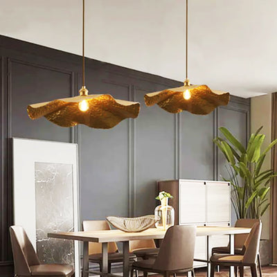 Brass Lotus leaf ceiling lampshade Gervasoni handmade design Copper Ceiling Lights over dining table - Authentic Moroccan