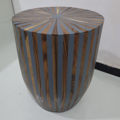 Walnut Cylindrical Table, Grey