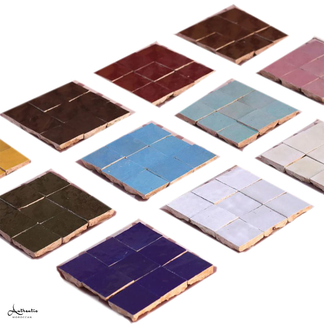 Zellige Tile Pattern Square Square Zellige Tiles, Beige – Authentic Moroccan Ltd