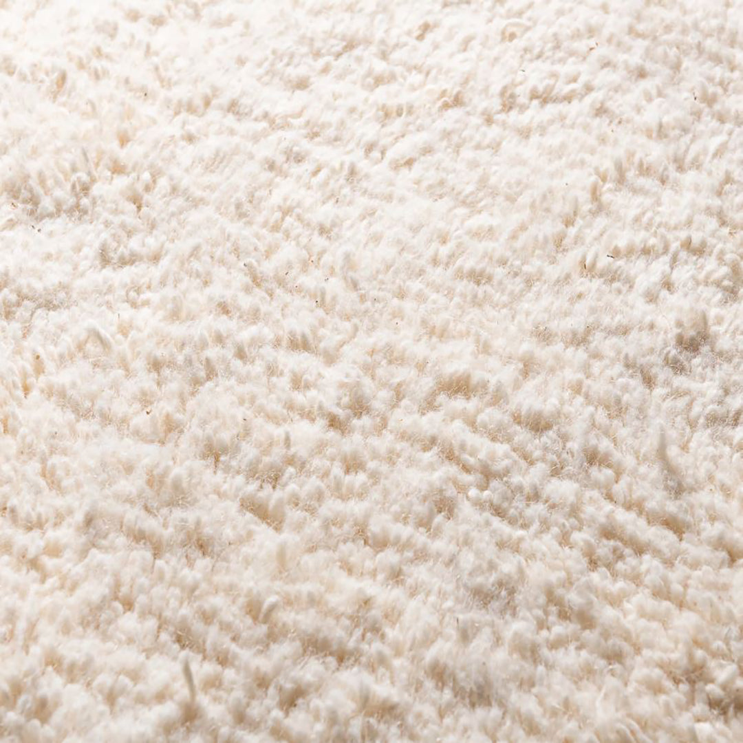 Minimalist ivory wool Handmade rug Moroccan carpet white genuine wool simple shag rug - authentic moroccan