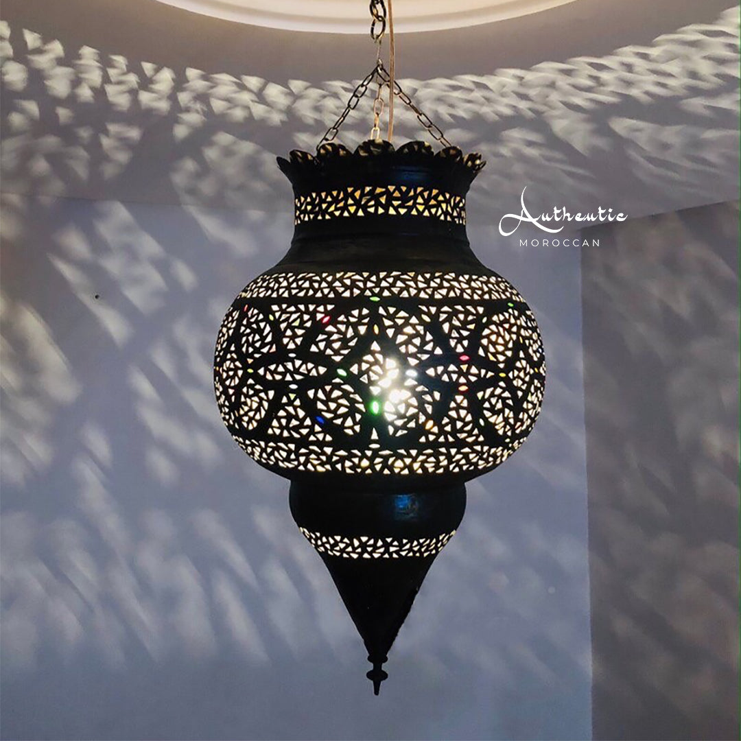 Moroccan Brass Traditional Vintage Design Ceiling Lamp Shades Fixture handmade Pendant - Authentic Moroccan