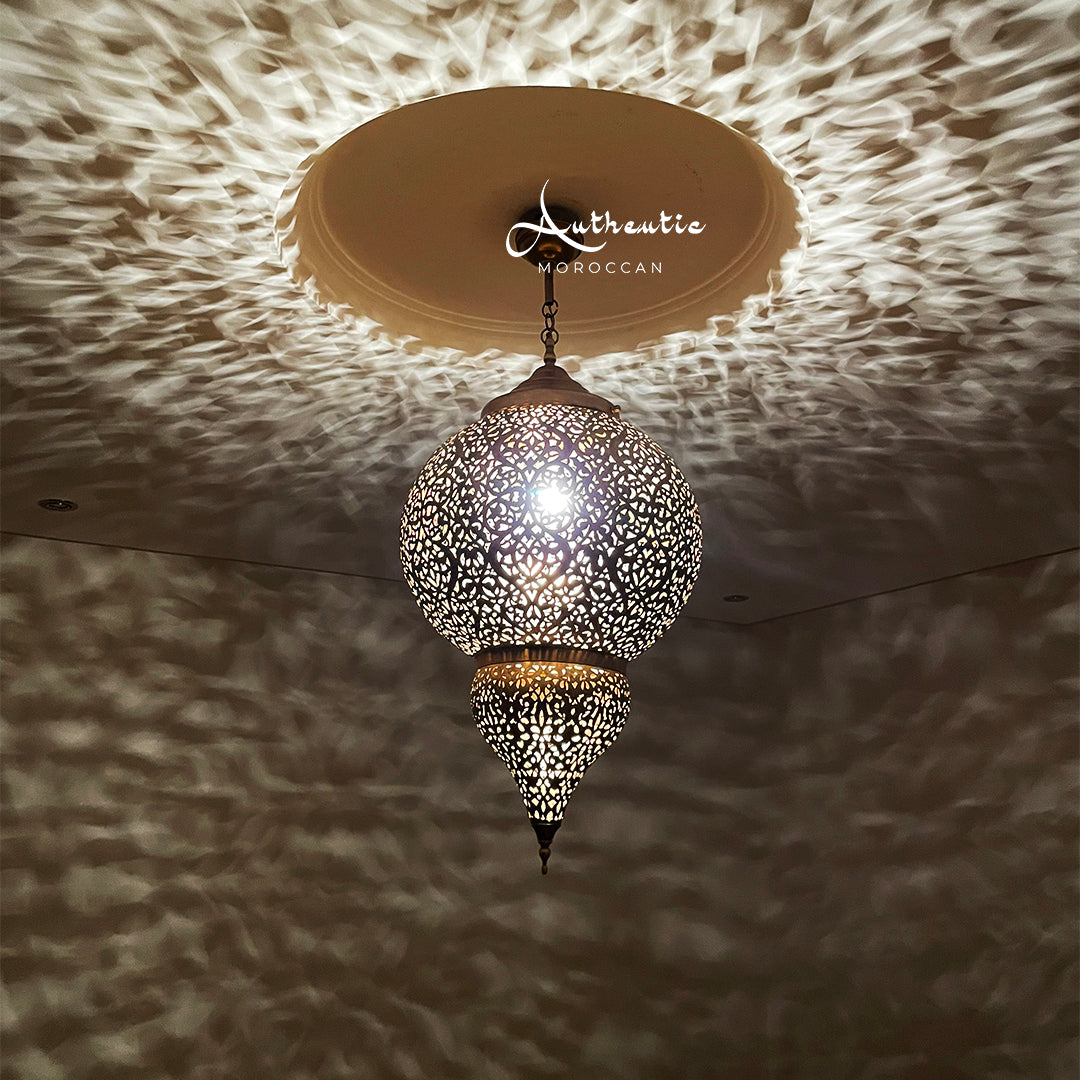 Moroccan Ceiling Light Brass Handmade Design Lampshade Arabesque Turkish Lampshade - Authentic Moroccan