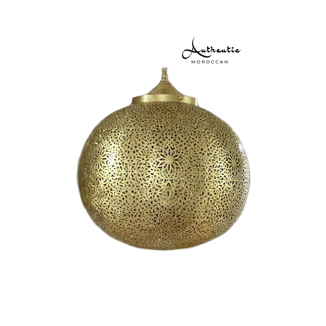 Moroccan Brass Chandelier Handmade design filigree - Authentic Moroccan