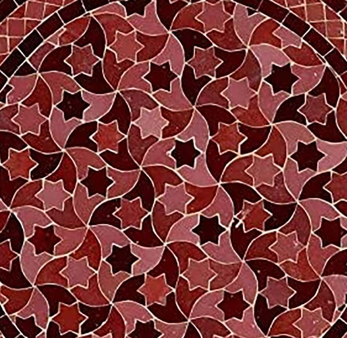 Moroccan Mosaic Table Garden Outdoor round table tiles handmade red design - Authentic Moroccan
