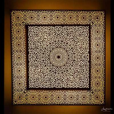 Square Moroccan Wall Light Handmade filigree Design flush mount for wall and ceiling - Authentic Moroccan
