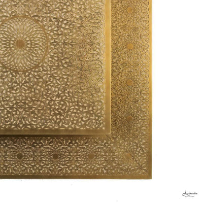 Zoom on the Square Moroccan Wall Light Handmade filigree Design flush mount for wall and ceiling - Authentic Moroccan