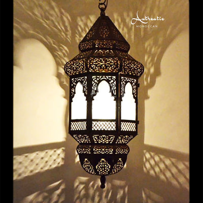 Moroccan Glass Moorish Ceiling Light, Amal