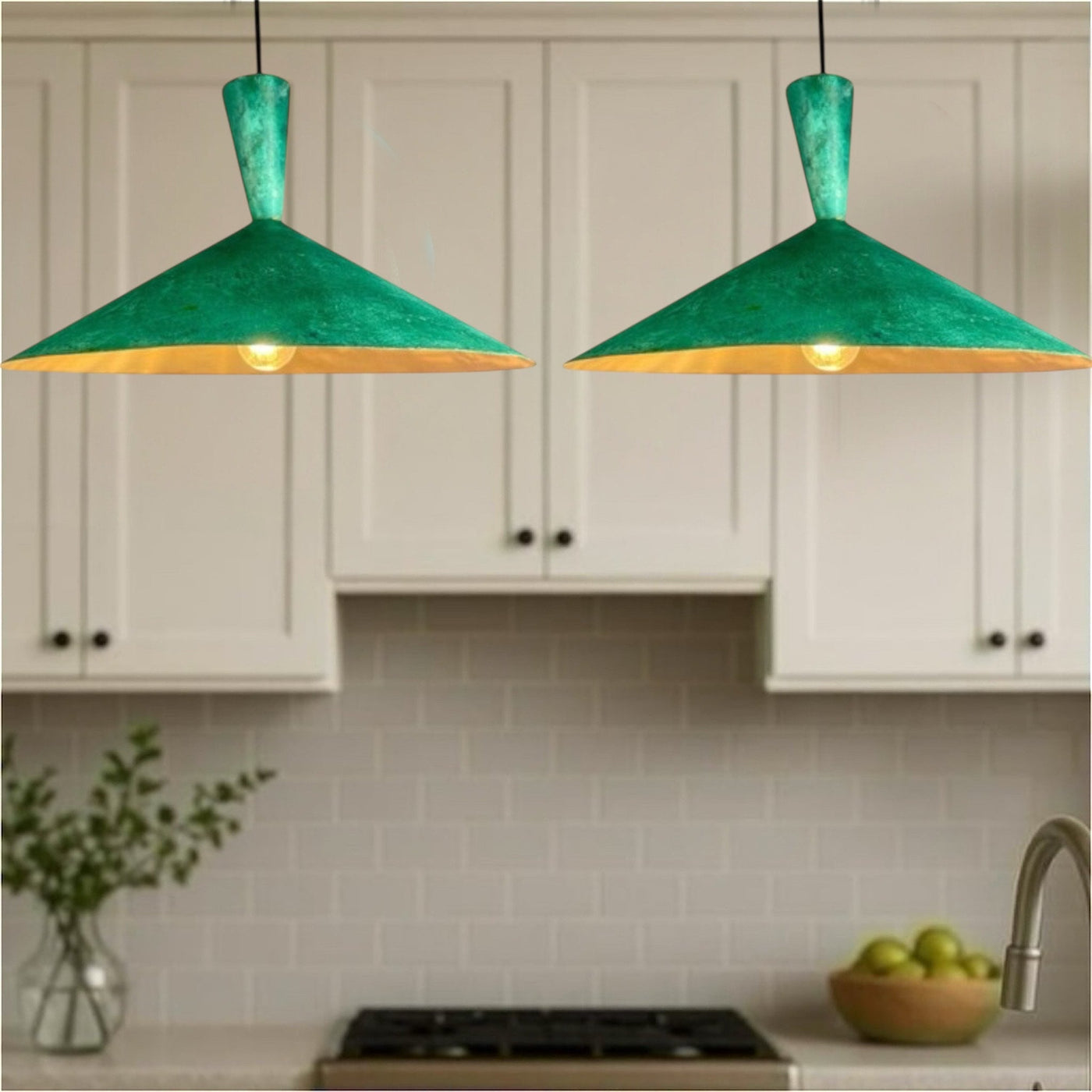 Oxidized Brass Copper Cone Light Fixture  - Ref.2760