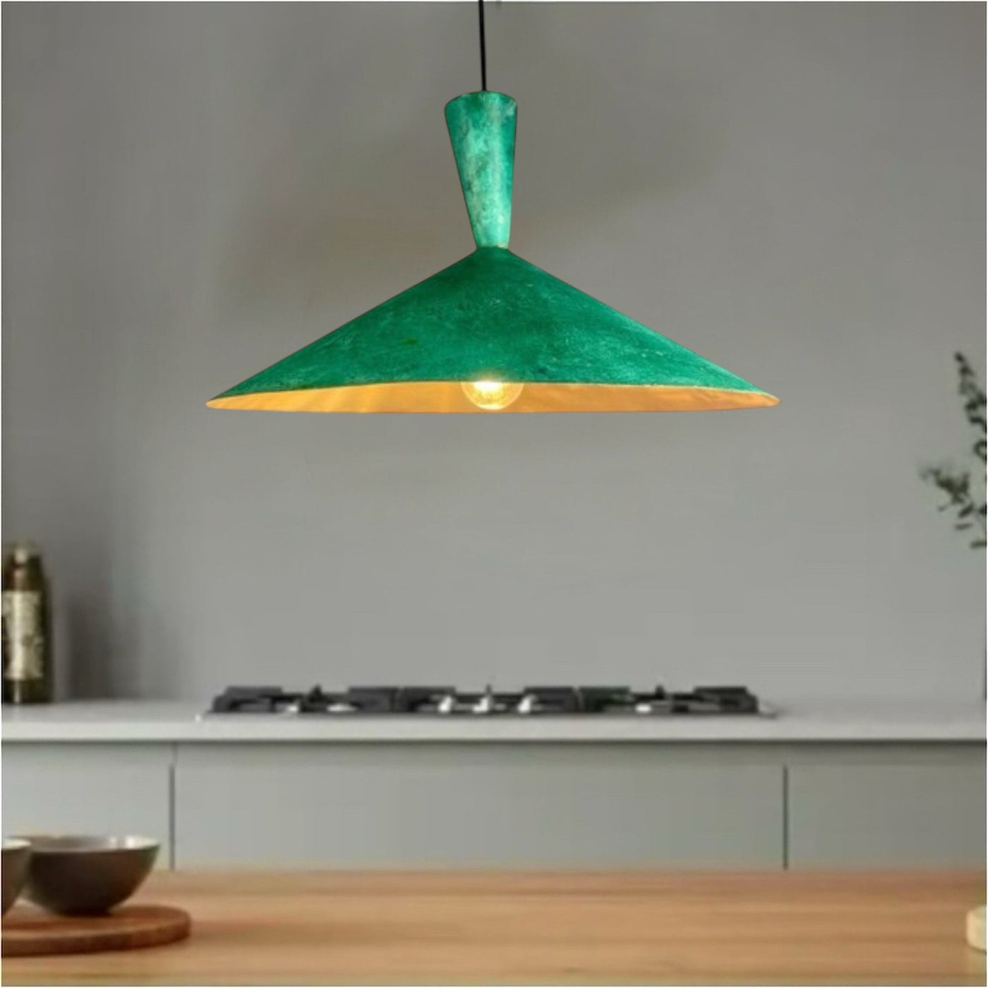 Oxidized Brass Copper Cone Light Fixture  - Ref.2760