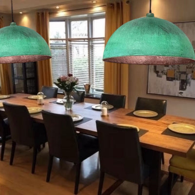 Oxidized Brass Copper Dome Light Fixture  - Ref.2401