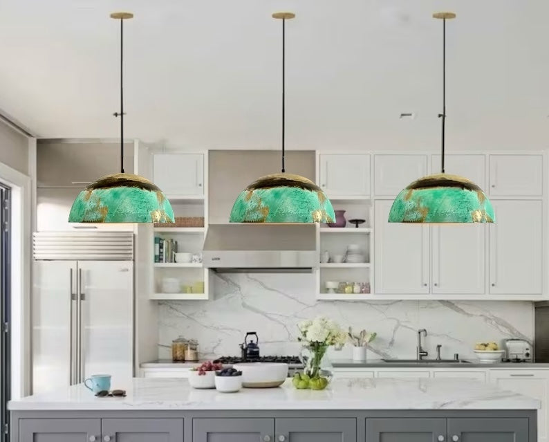 Oxidized Brass Copper Dome Light Fixture  - Ref.2703