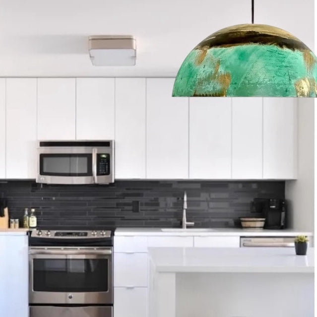 Oxidized Brass Copper Dome Light Fixture  - Ref.2703