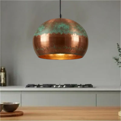 Oxidized Copper Globe Light Fixture - Ref. 2758