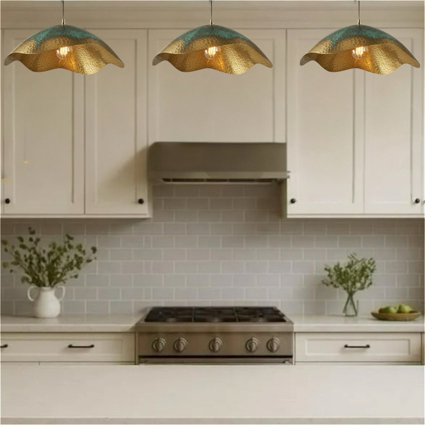 Oxidized Gold Brass Dome Light Fixture - Ref.2757