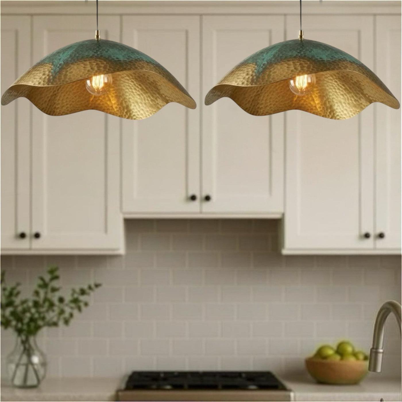 Oxidized Gold Brass Dome Light Fixture - Ref.2757