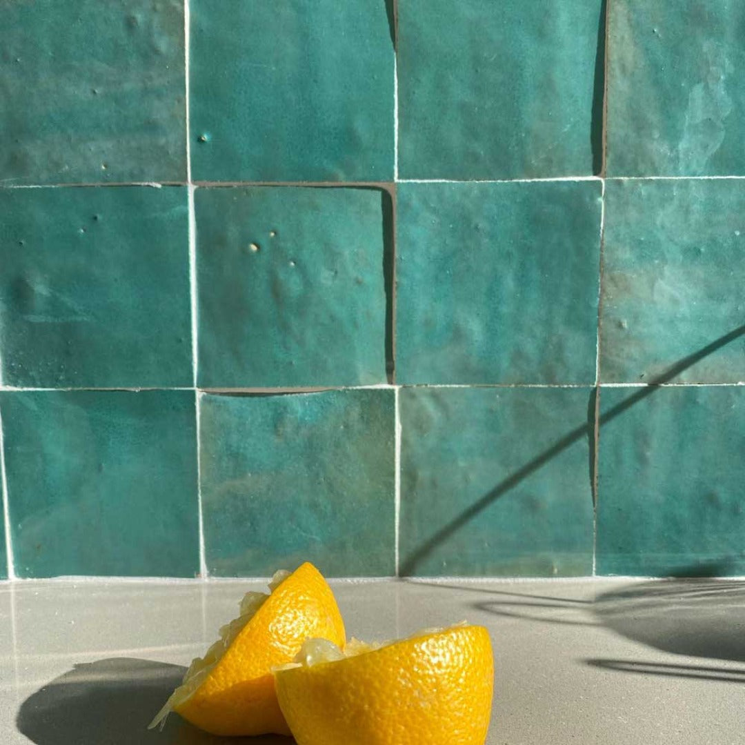 Zellige Tile Pattern Square Square Zellige Tiles, Jade – Authentic Moroccan Ltd