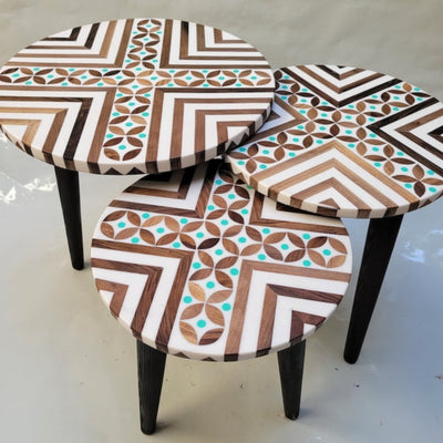 Moroccan Side Tables, set of 3