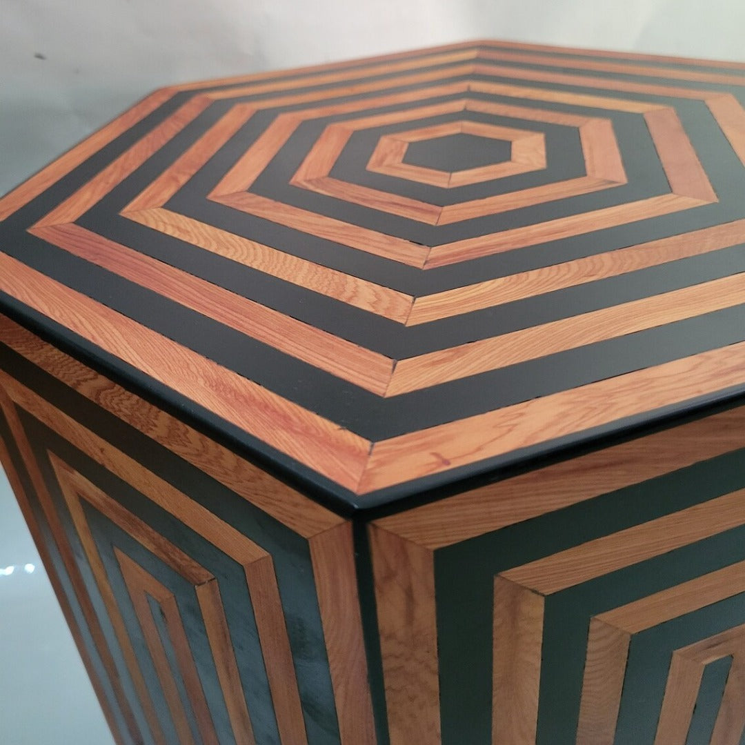 Cedar Hexagon Table, Black – Authentic Moroccan Ltd
