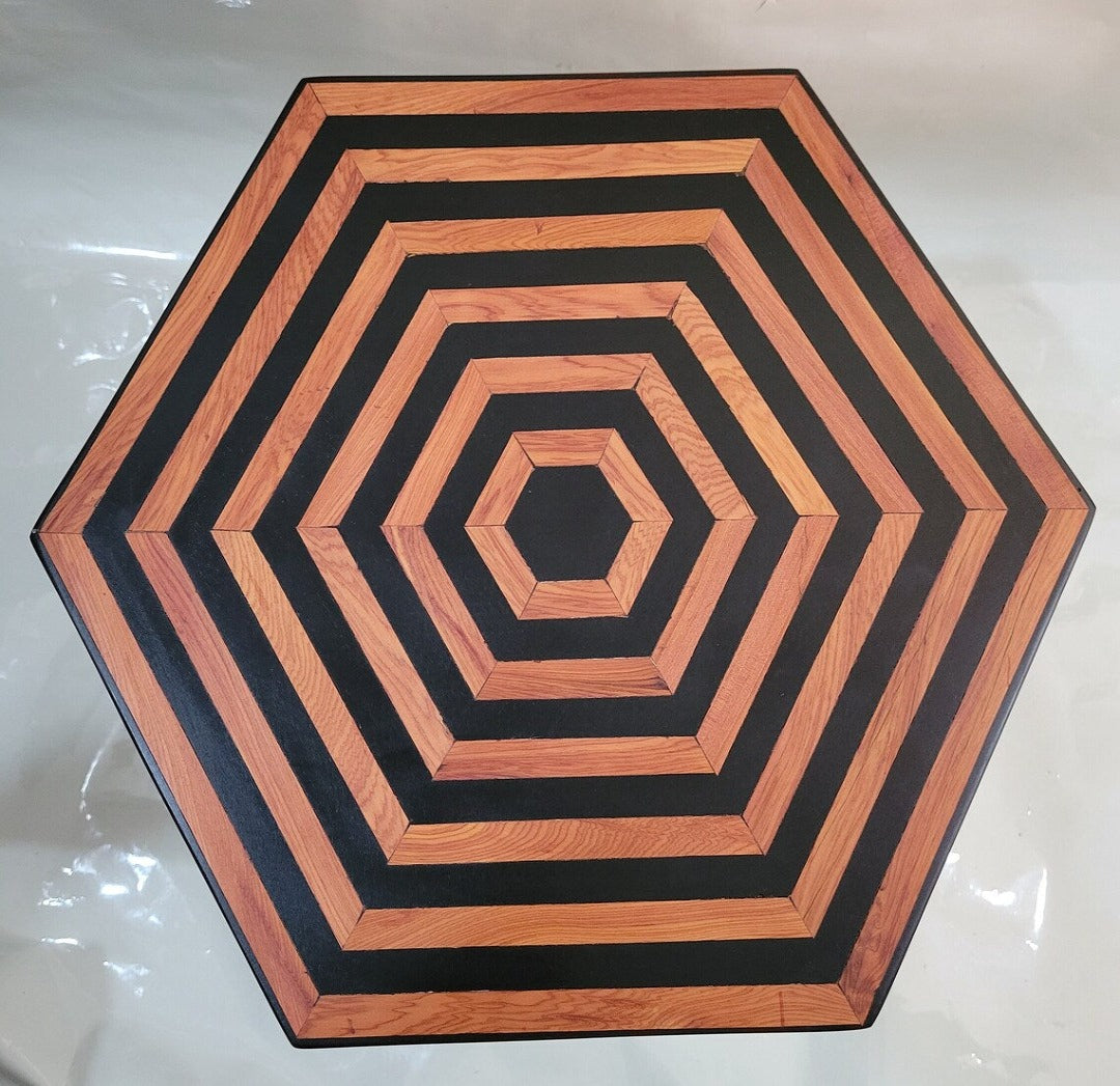 Cedar Hexagon Table, Black – Authentic Moroccan Ltd