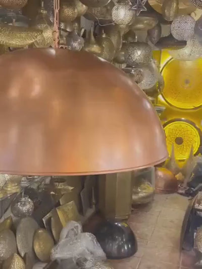 Copper Dome Ceiling Light - Authentic Moroccan