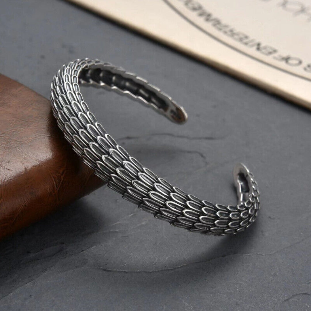 Silver-Cuff-For-Men-Bangle-for-Him-Chunky-viking-snake-crocodile-Boho-bracelet-Authentic-Moroccan