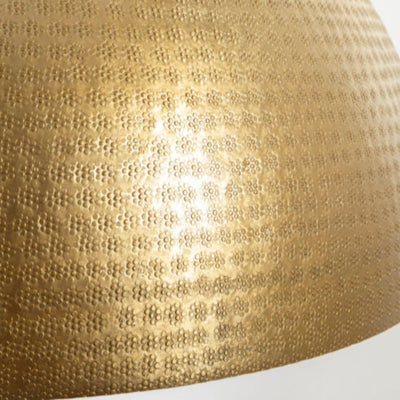 BRASS DOME CEILING PENDANT LIGHT, HAMMERED GOLD