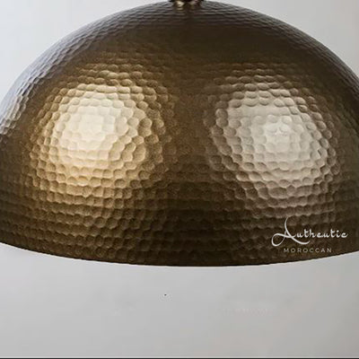 Hammered Bronze Dome pendant Handmade Dome Ceiling Fixture - Authentic Moroccan