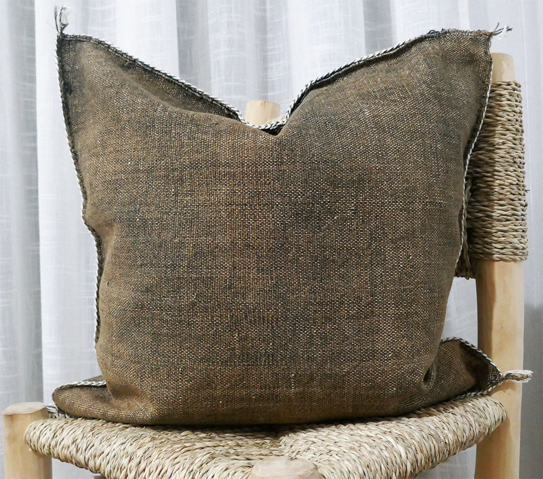 Cactus Silk Cushion, Brown