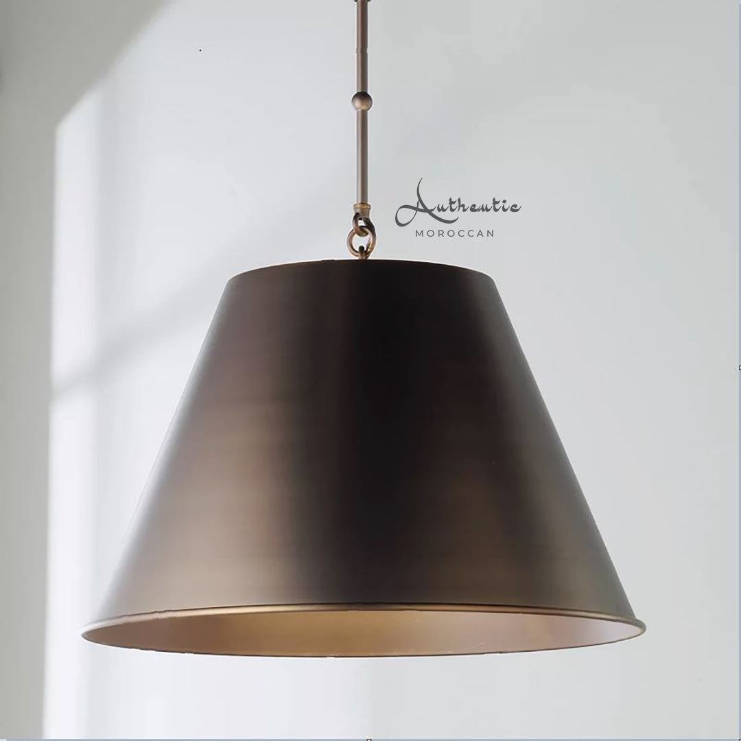 Cone pendant Ceiling Lamp Bronze Brass Handmade Design Lampshade kitchen island lights - Authentic Moroccan