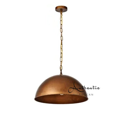 Copper Pendant Hanging Light, Hanging Lamp, Rose Gold Dome Ceiling Lamp Fixture - Authentic Moroccan