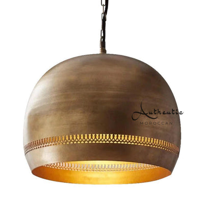 Globe Ceiling Light, Gold Brass with intricate handmade design- Authentic Moroccan