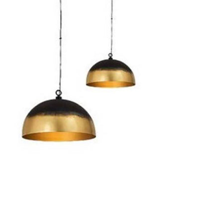Gold and black Dome Ceiling Light Brass Handmade Design Kitchen Island Lampshade dining table lighting - Authentic Moroccan