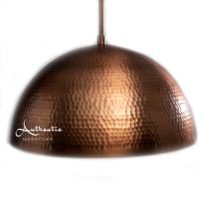 Hammered Copper Dome Ceiling Lamp dome Lighting Fixture - Authentic Moroccan