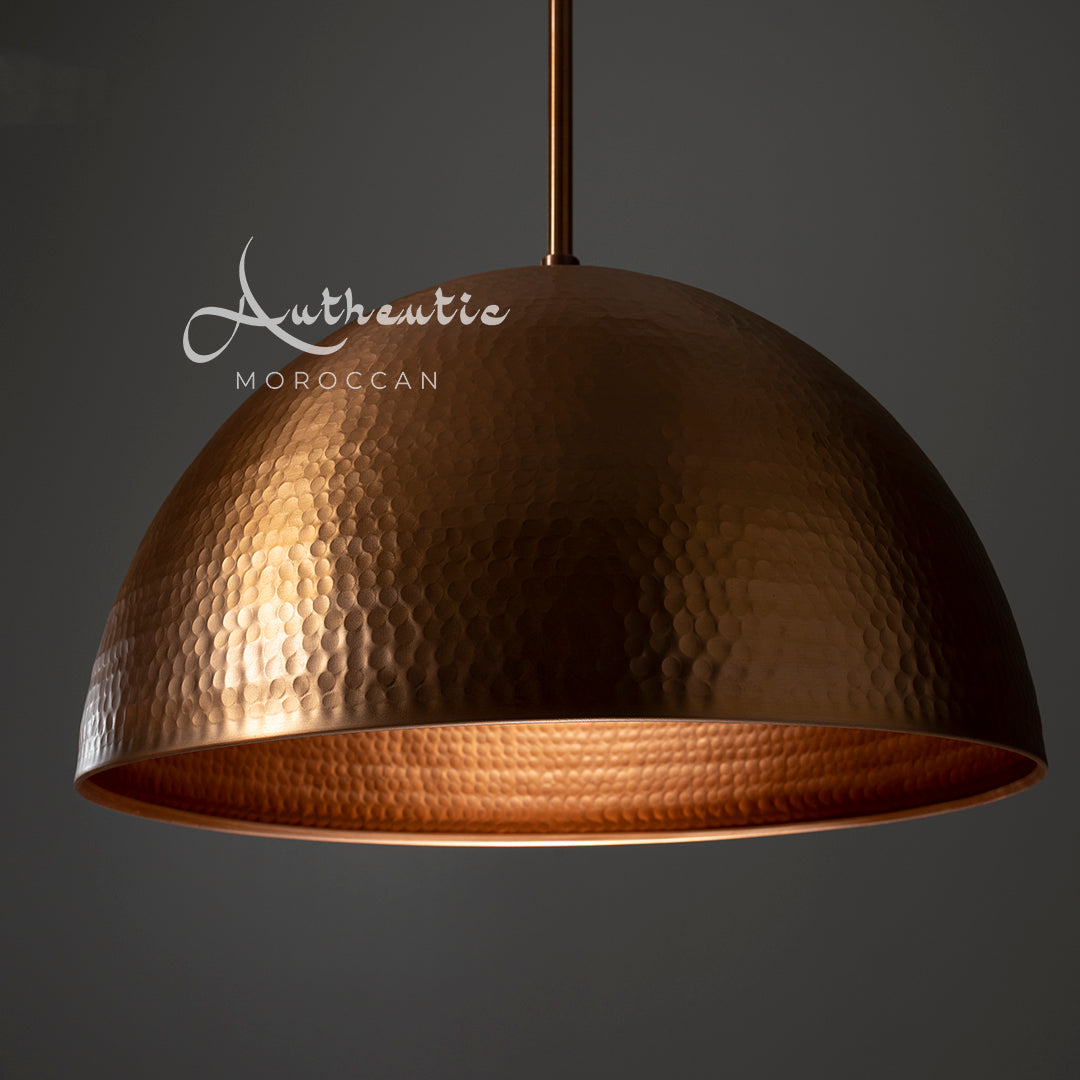Hammered Copper Light Fixture Downlight LUMAX Copper Pendant