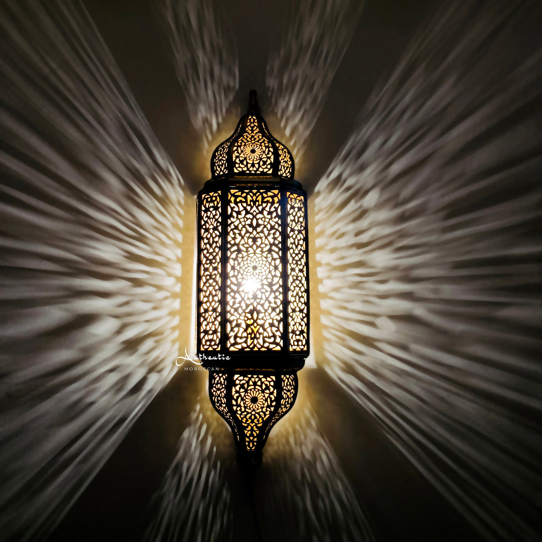 Moroccan Wall Sconce - Authentic Moroccan - Wall Lights-Moorish Brass Design wall Lamp