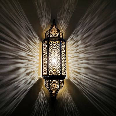 Moroccan Wall Sconce - Authentic Moroccan - Wall Lights-Moorish Brass Design wall Lamp