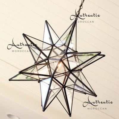Handmade Moravian Star Glass ceiling light fixture,