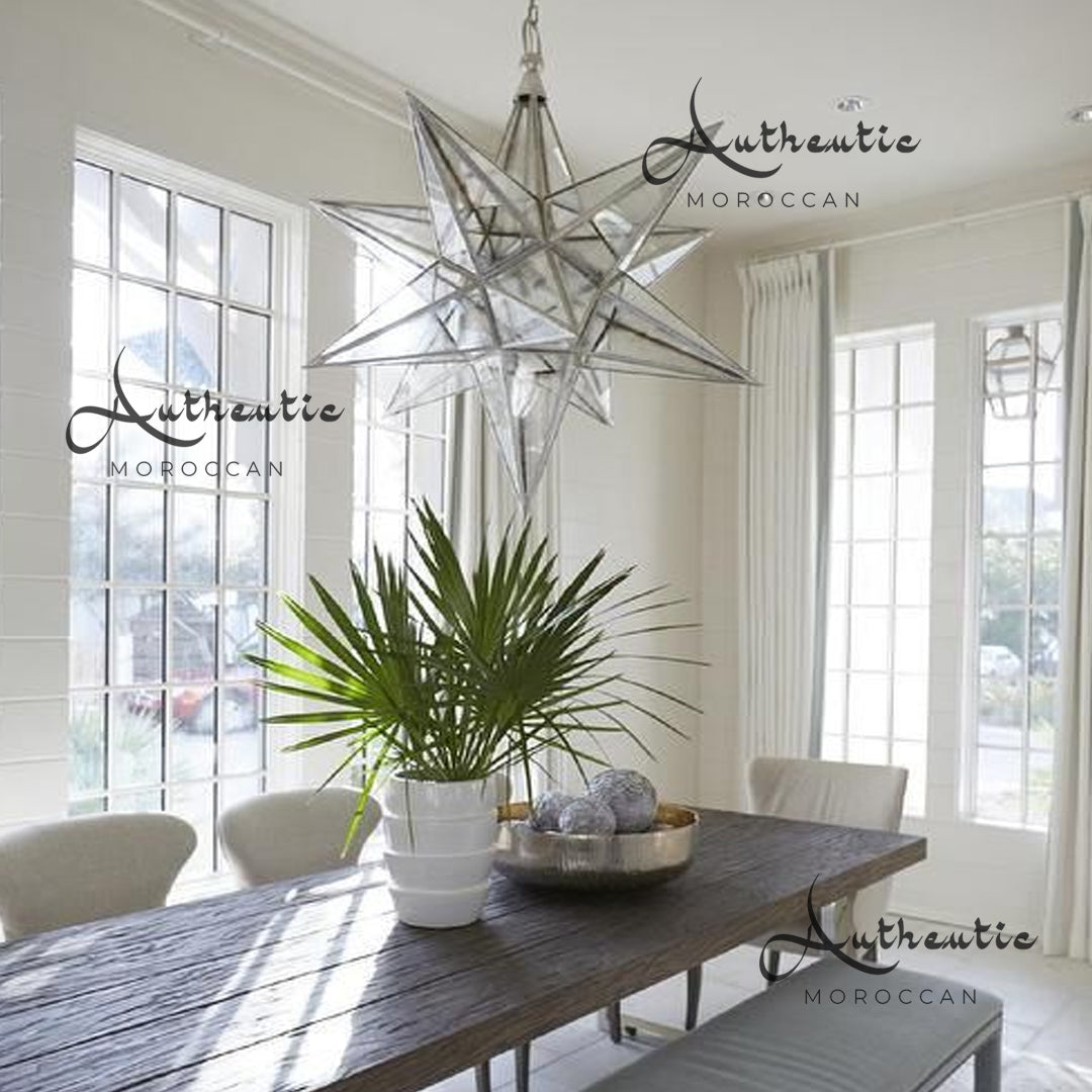 Handmade Moravian Star Glass ceiling light fixture,
