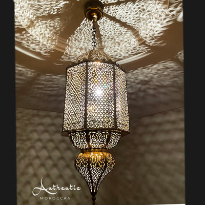 Moroccan Ceiling Lights Handcrafted Brass Moroccan Design Moorish lampshade - Authentic Moroccan