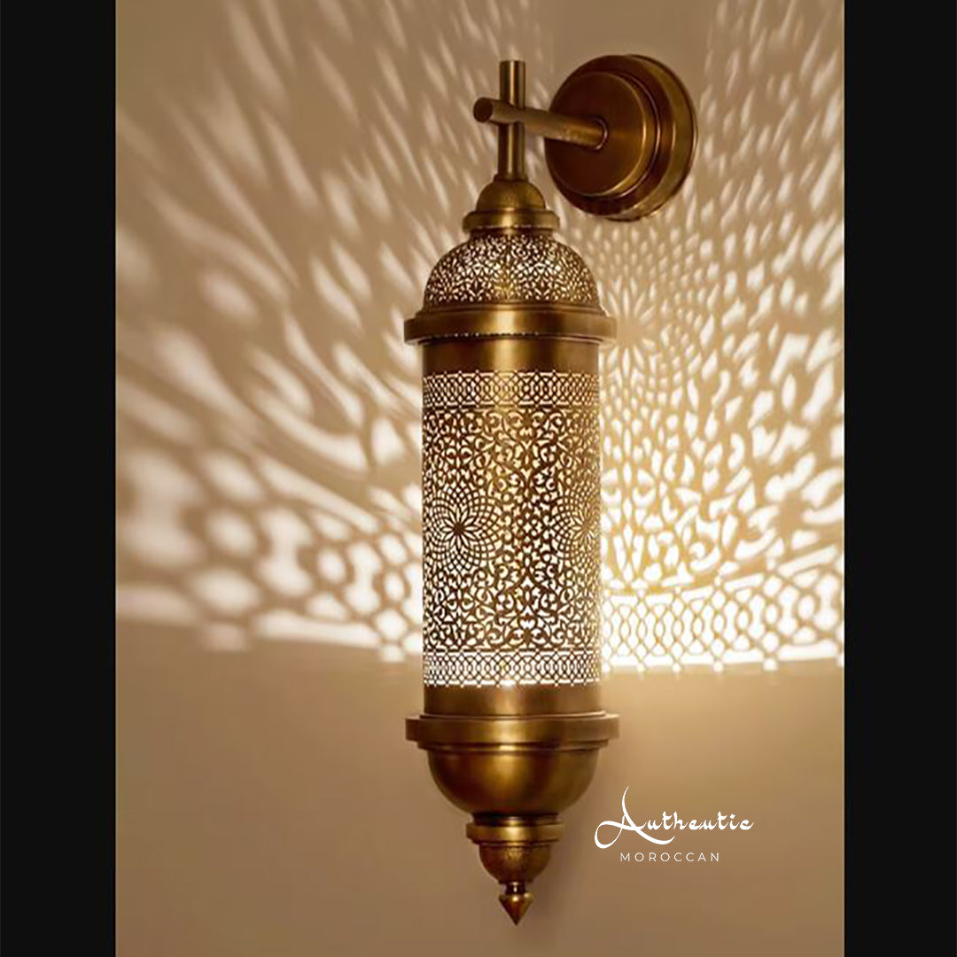 Moroccan Wall Sconce Handcrafted Brass Wall light fixture - Authentic Moroccan