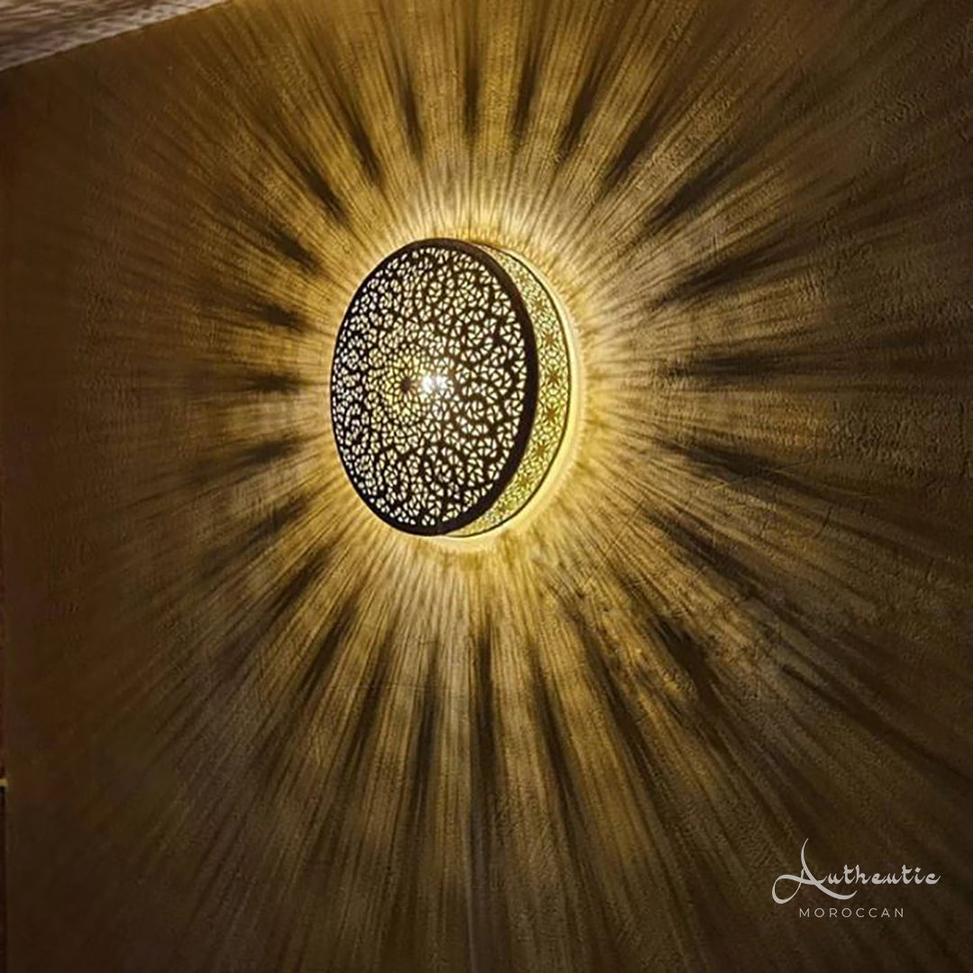 Moroccan Circular flush mount light wall sconce handmade - Authentic Moroccan