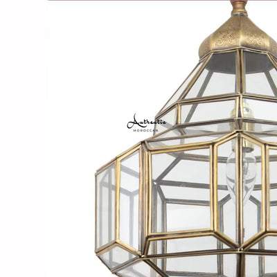 Moroccan glass ceiling light outdoor and indoor lamp - Authentic Moroccan