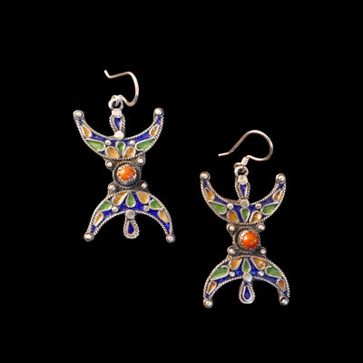 Moroccan Tribal Enameled earrings, EG002201