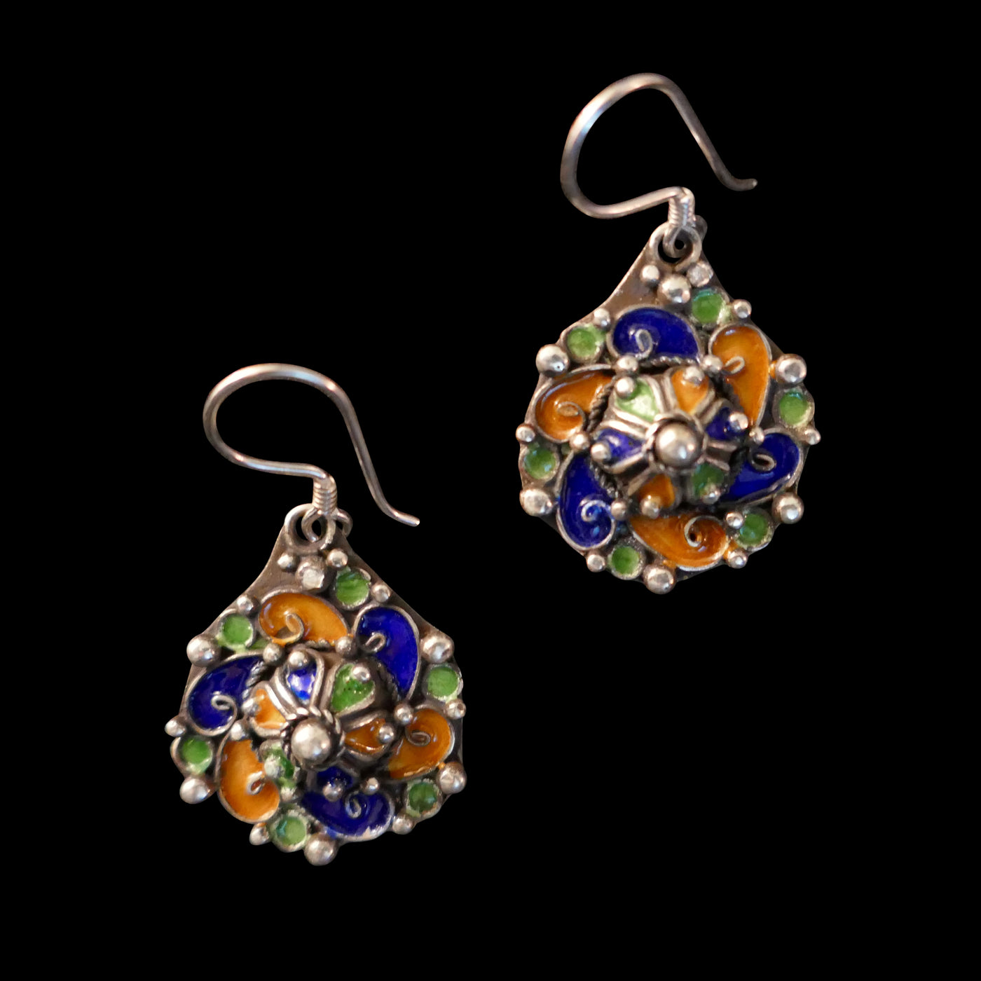 Moroccan Tribal Enameled earrings, EG002205