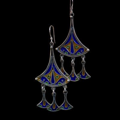Moroccan Tribal Enameled earrings, EG002204