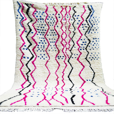 handmade pink abstract wool moroccan rug berber carpet